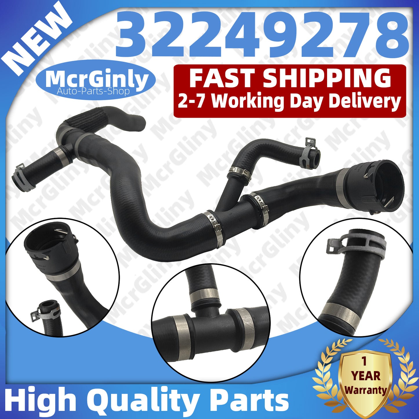 Lower radiator water hose suitable for Volvo S60, S80, XC60, XC70, V60, V70, B5254T8 32249278- n