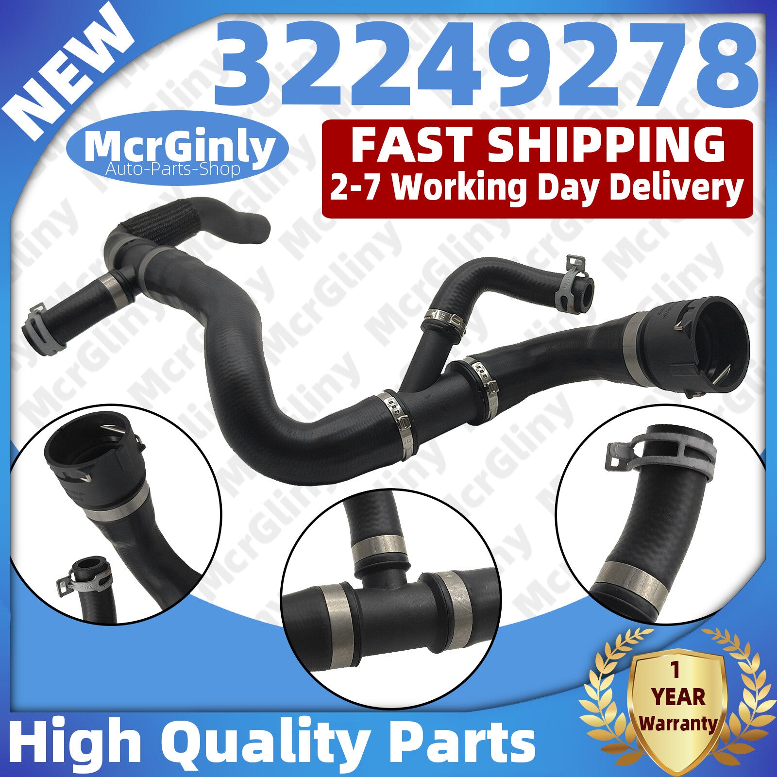 Lower radiator water hose suitable for Volvo S60, S80, XC60, XC70, V60, V70, B5254T8 32249278- n