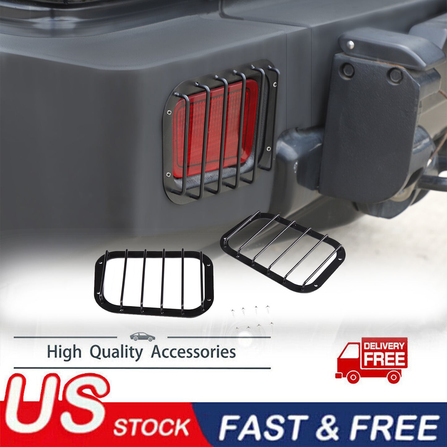External steel rear fog light cover trim for Hummer H2 (July 2003) n