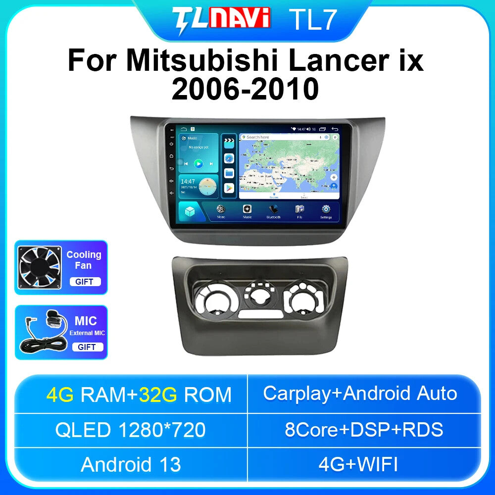 for Mitsubishi Lancer IX 2006-2010 Car Radio Player Navi Screen GPS Multimedia