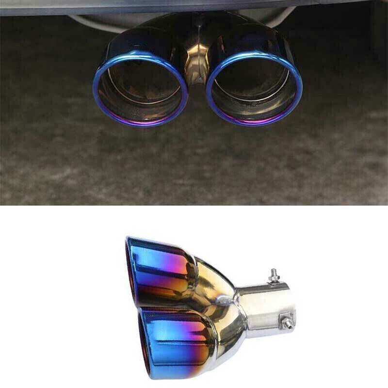 for Mitsubishi Outlander 2013-2021 Blue Steel Rear Tail Exhaust Pipe Muffler Tip