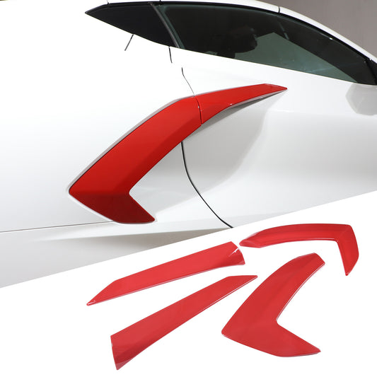 for Chevrolet for Corvette C8 2020-2024, red side vents, door spoon trim, 4 pieces, .
