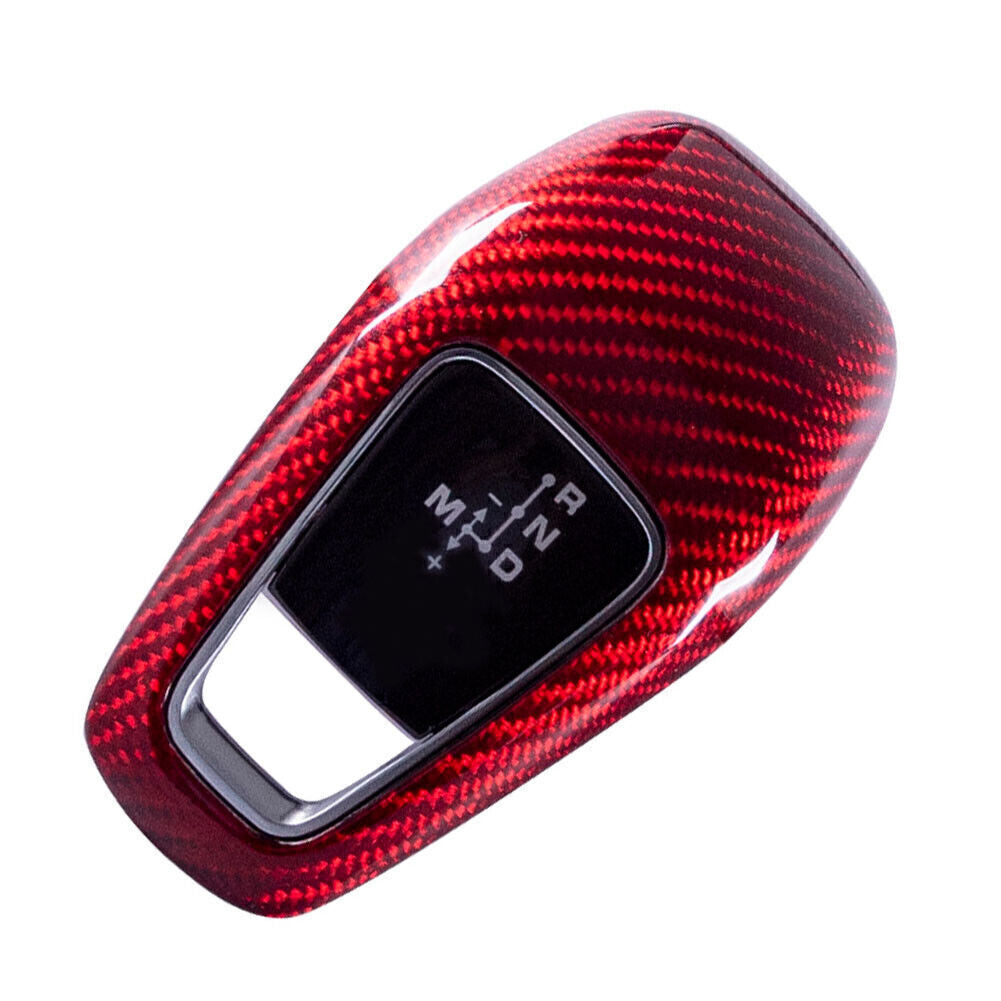Carbon Fiber Gear Shift Knob Cover Trim for Porsche for Cayenne 2018-2021 RED