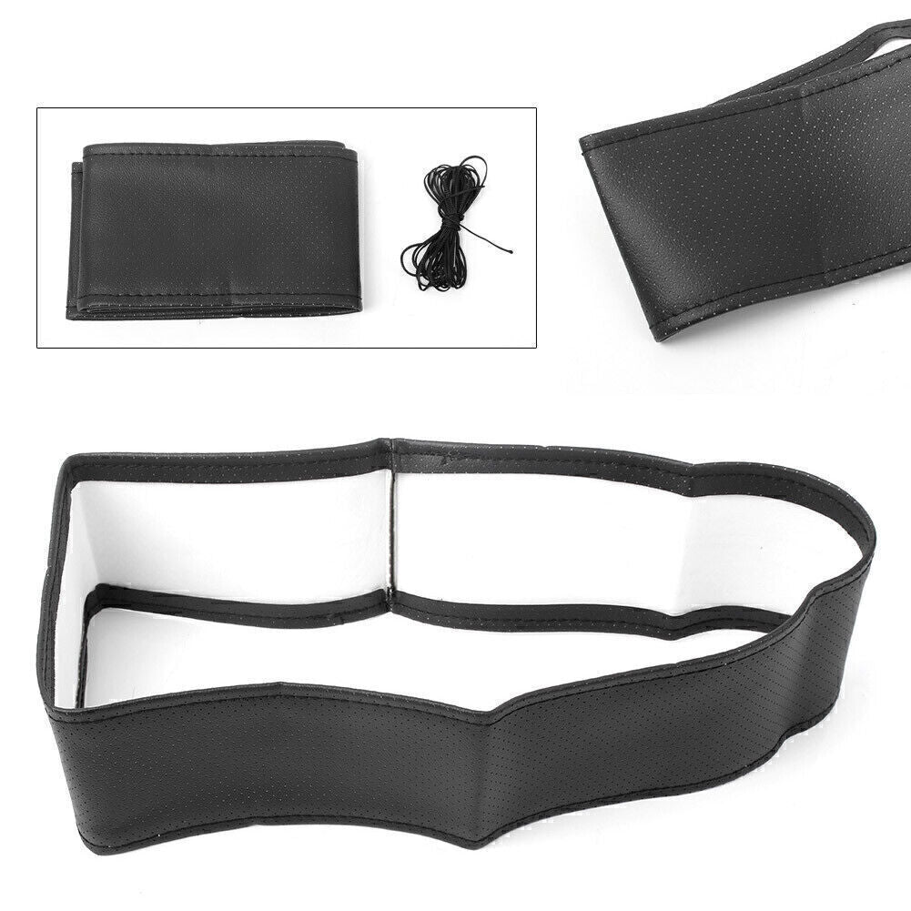 Universal Car Truck Leather Steering Wheel Cover With Needles Thread DIY Q
