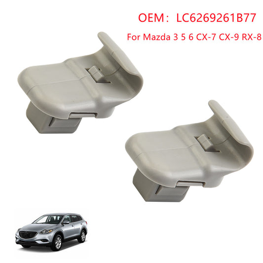 2pcs/Set Car Grey Sun Visor Clip LC6269261B77 for Mazda 3 5 6/CX-7/CX-9/RX-8 MPV v