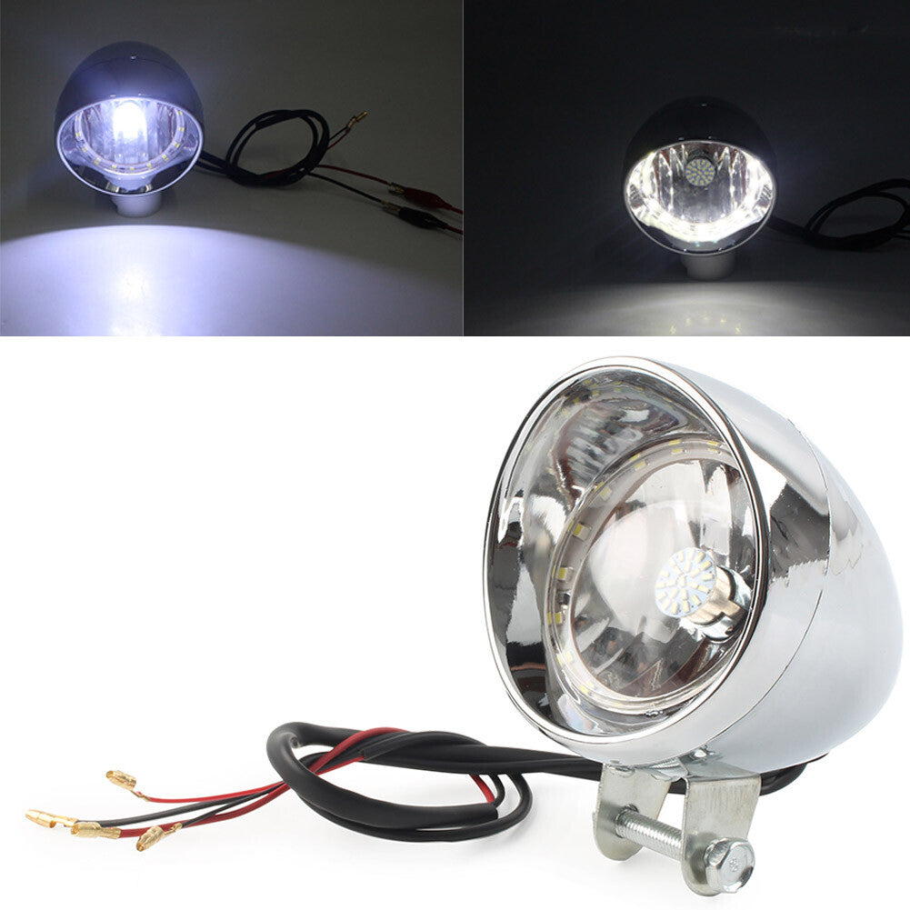 Chrome Retro Motorcycle LED Headlight Spot Lamp fit for Honda VTX 1800 Clear Lens Q