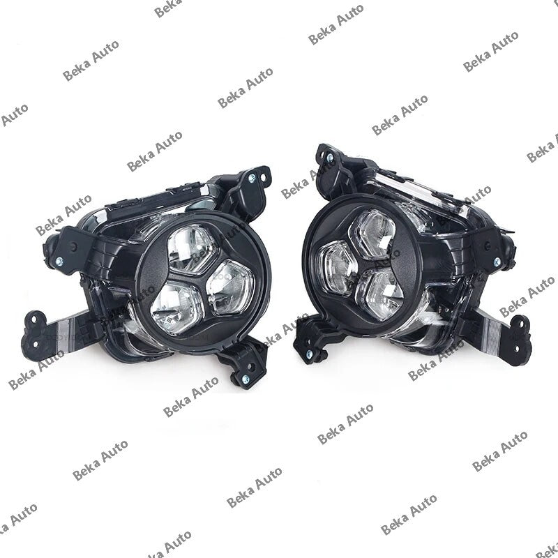 A pair of LED front bumper fog lights for Kia K5 Optima 2015, 2016, 2017, and 2018 LHRH models.