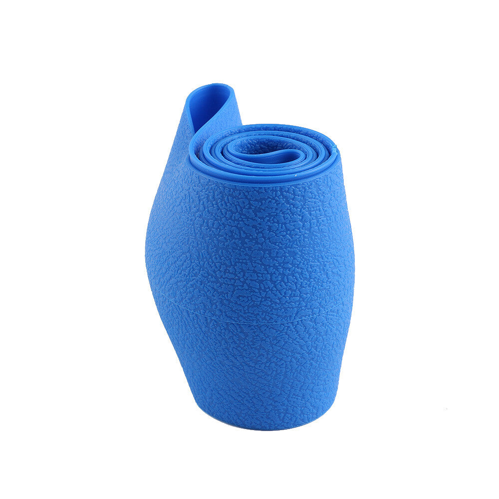 Car Leather Texture Soft Silicone Steering Wheel Cover Anti-Slip Blue 10-12 Q