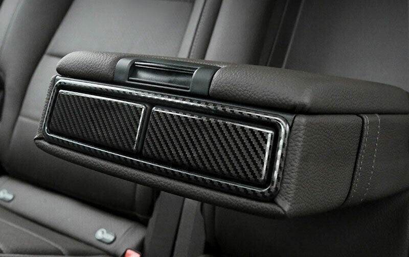 for Benz GLE GLS 2020-2023 Carbon Fiber Steel Rear Armrest Box Decor Frame Trim