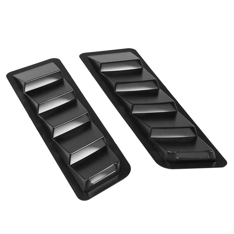 1Pair Car Exterior Decoration Hood Sticker Black Side Air Intake Flow Vent Cover
