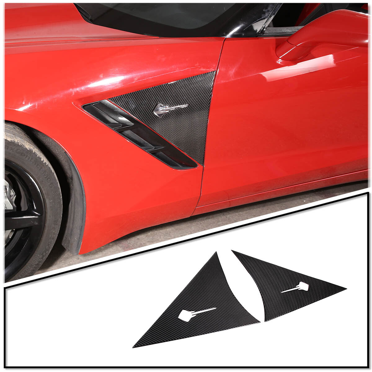 2-Pack Black Exterior Mirror Base Cover Trim for Fiat 500 2010-2022 - v