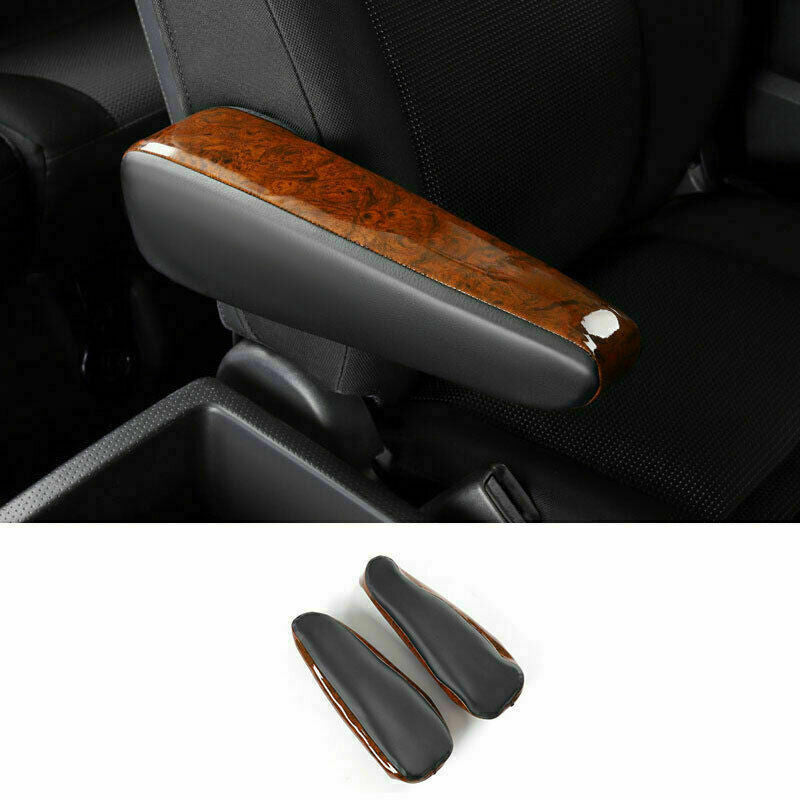Brown Leather Front Row for Seat Armrest Handle Trim for Toyota FJ Cruiser 2007-2014