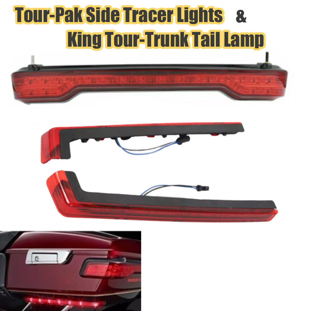 Pack Accent Side Marker Panel LED Lights for Harley Tour Pak Touring 2014-2023 (Red) n