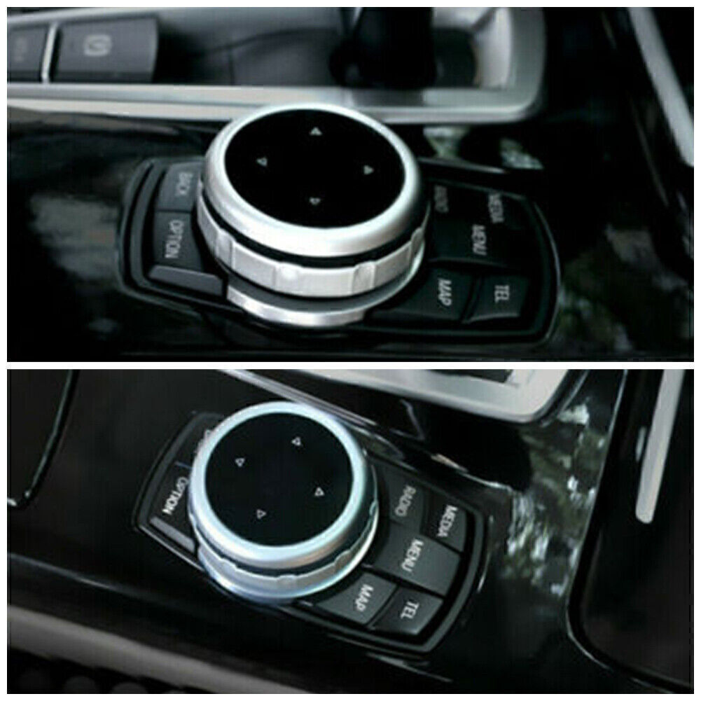 Media Knob Controller Wheel Cover for BMW X1 X3 X5 X6 IDRIVE Silver Car