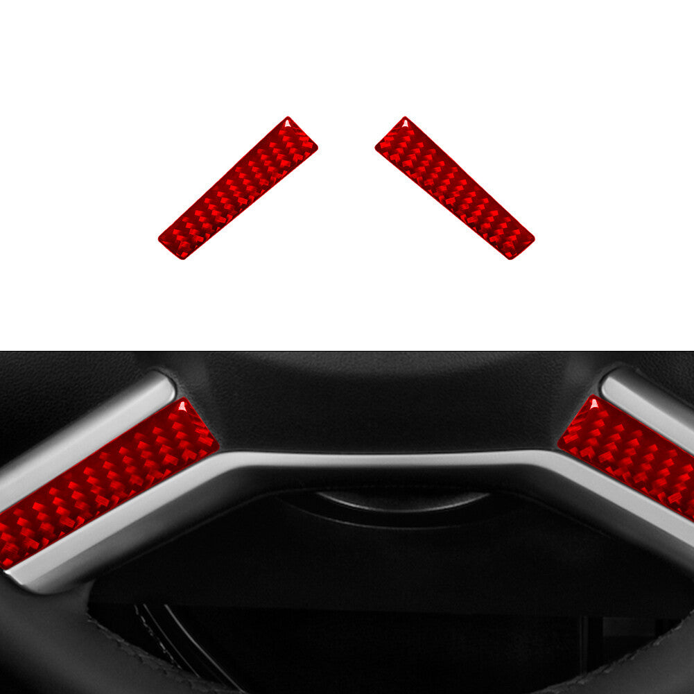 Red 2Pcs Steering Wheel Frame Trim Decor Cover for Mercedes R-Class 2009-2012