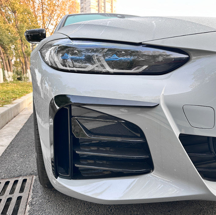 Black Front Fog Light Spoiler Eyebrow Cover For G26 4 M440i 23-24 B n