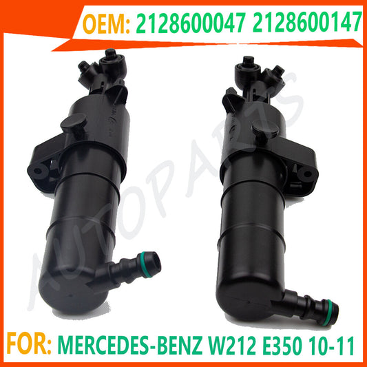 2  Headlamp Washing Machine Nozzle R&L 2128600047 2128600147 Suitable for BENZ W212 E350 10-11- n