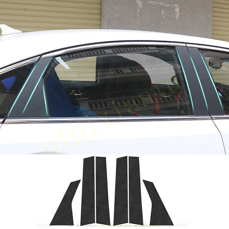 6PCS for Honda Accord 2023-24 Carbon Fiber Pillar Posts Door Window Strip Trims