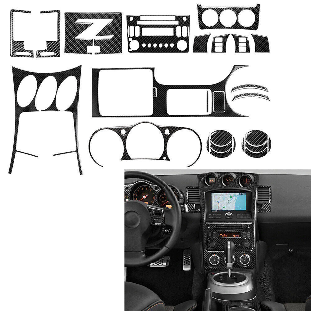 27-piece set of carbon fiber interior trim covers for Nissan 350z (2003-2009)