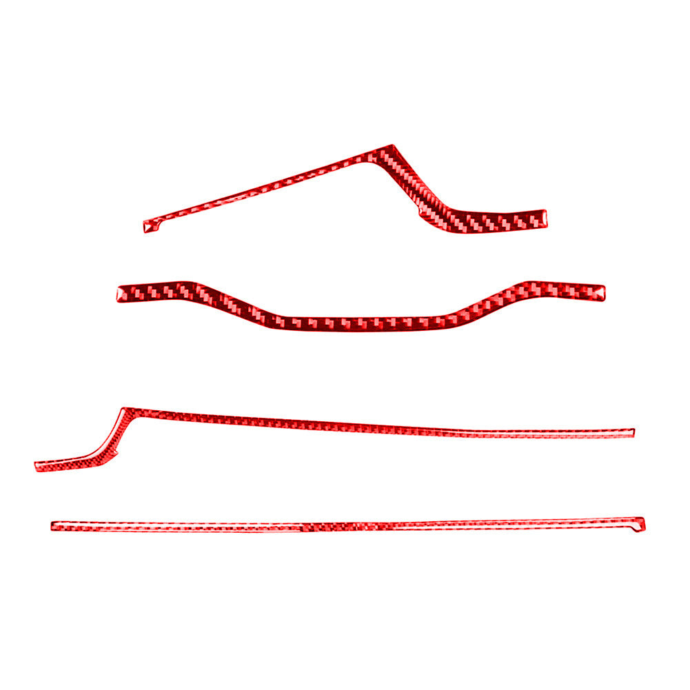 Red Carbon Fiber Interior Gear Shift surround Frame Trim for Fiat 500 2012-2015 v