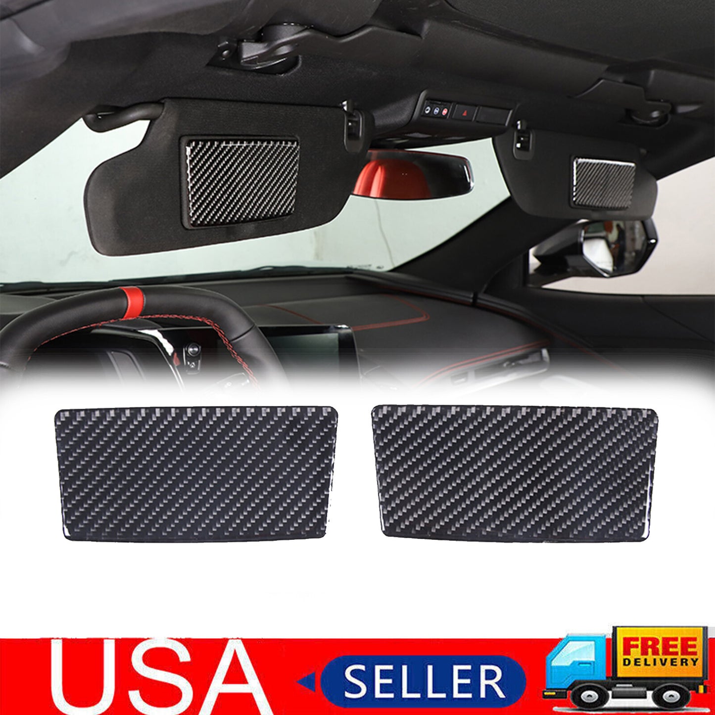 for 2014 - 2019 C7 for Corvette Rear Tail Lights Blackout Lens Kit Tail Lights Smoked - v