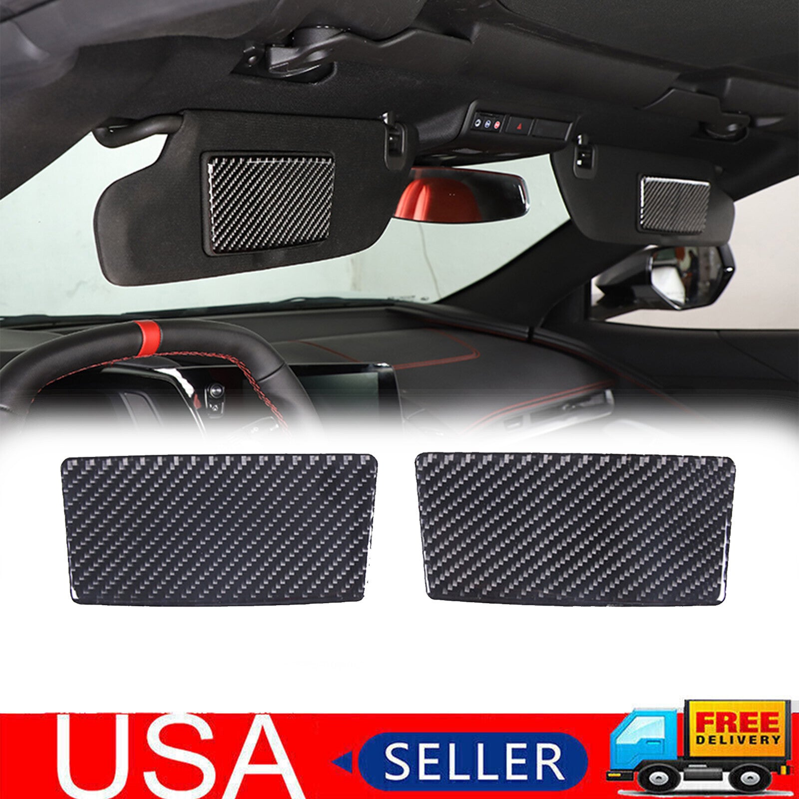 for 2014 - 2019 C7 for Corvette Rear Tail Lights Blackout Lens Kit Tail Lights Smoked - v