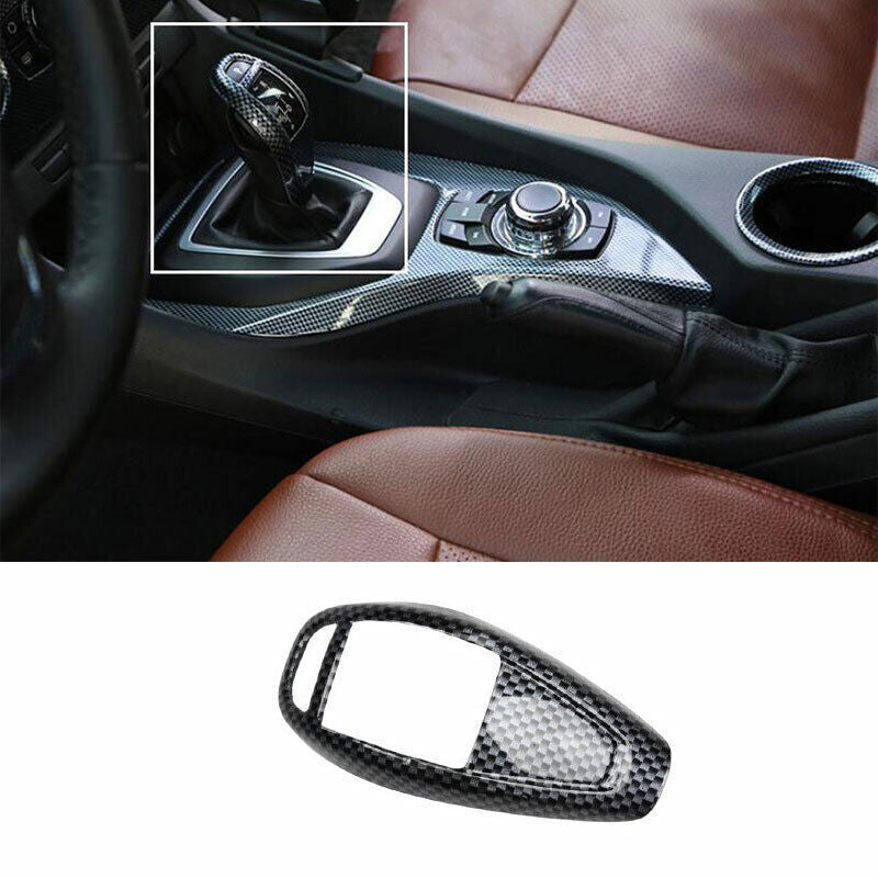 for BMW 2013-2015 X1 E84 ABS Carbon Fiber Gear Shift Knob Shifter Lever Trim 1P