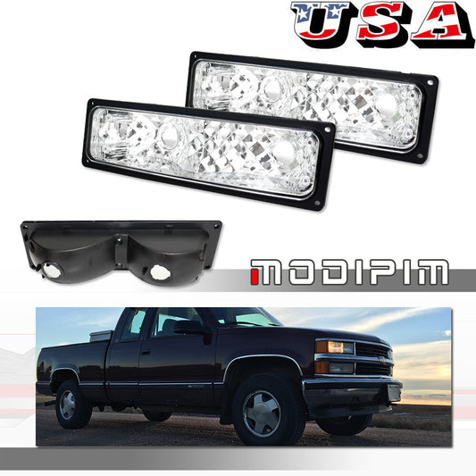 Transparent front bumper turn signal lens for 88-98 for GMC C/K for Sierra for C10 1500- v