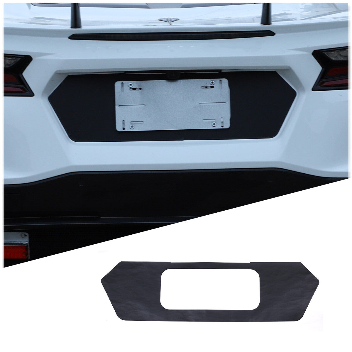 New vinyl decal for 2020-2023 C8 for Corvette with black license plate filler area