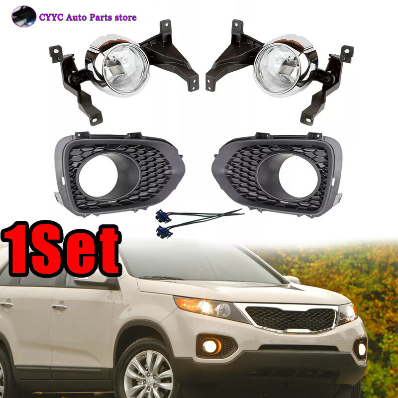 Set Front Bumper Fog Light Lamp Cover Connector for KIA Sorento 2010-2012