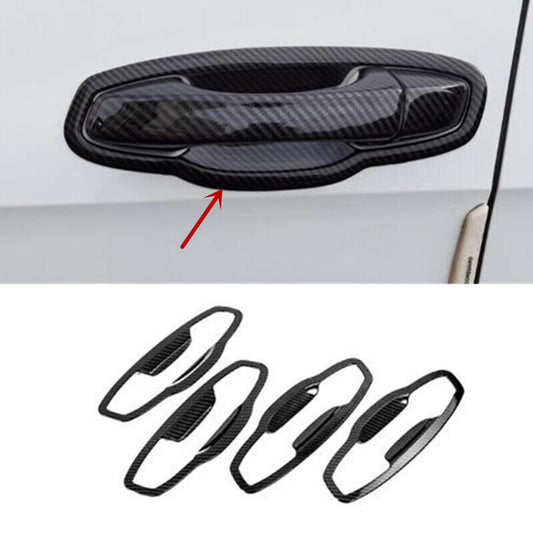 Carbon Fiber 4PCS Door Handle Bowl Cover Trim for VW for GOLF 7 MK7 2013 2014-2019