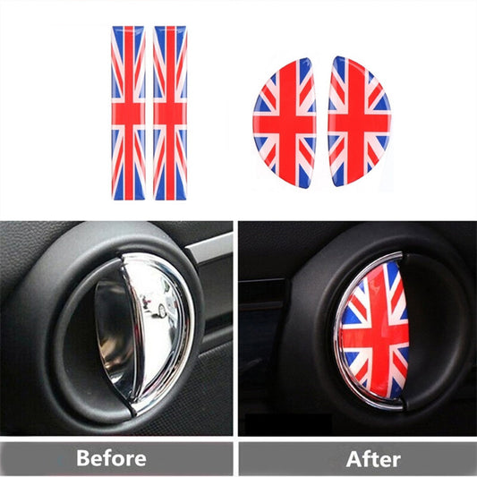 4x for MINI Cooper S Clubman F54 F55 F60 Union Jack 3D Door Handle Sticker
