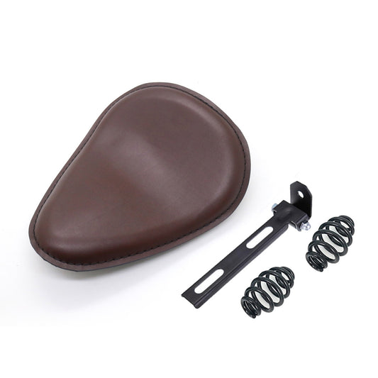 Brown PU Leather Solo Drive for Seat Spring  Bracket for Harley Chopper Custom Q