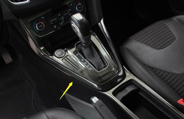 Black Titanium Middle Console Gear Shift Panel Trim 1PC for Ford Focus 2015-2018