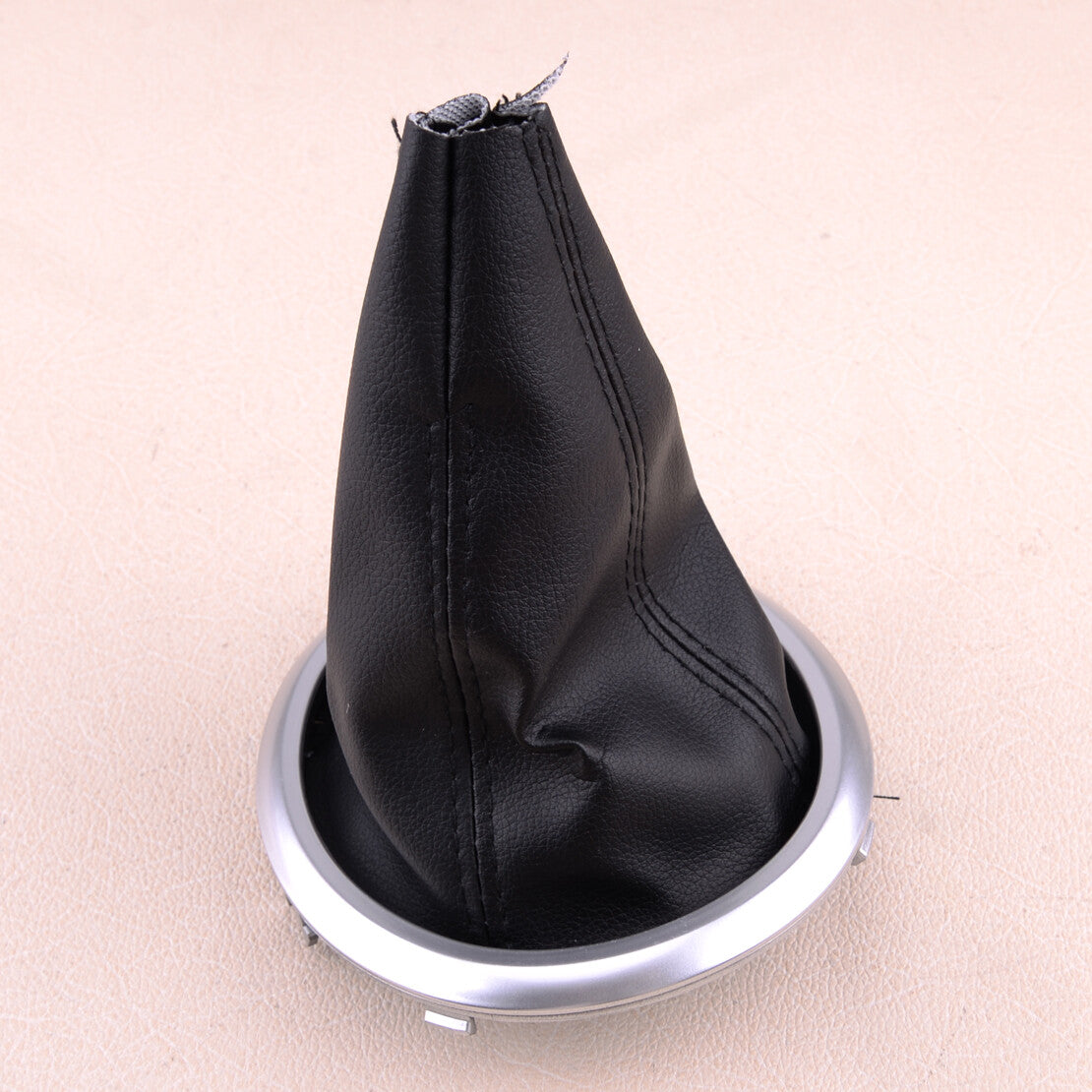 Black Gear Stick Shift Knob Boot Cover Chrome Frame fit for Suzuki for Swift 05-10 Q