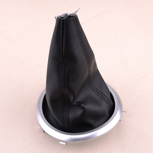 Black Gear Stick Shift Knob Boot Cover Chrome Frame fit for Suzuki for Swift 05-10 Q