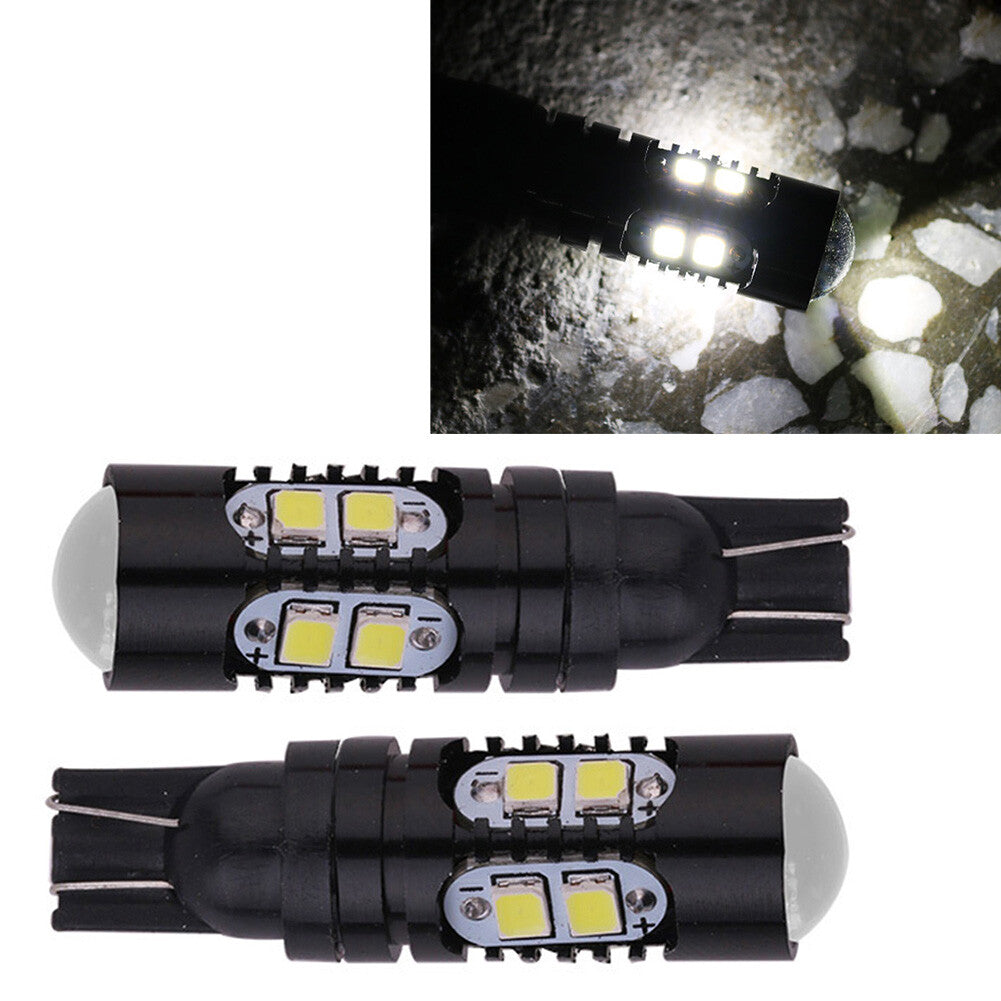 2pcs LED Bulbs Bright Lights Lamps T10 2323 10-SMD 12V 24V Pure White Car