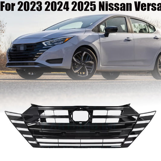 2023 2024 2025 For Versa Front Bumper Grille Assembly Chrome Gloss Black n