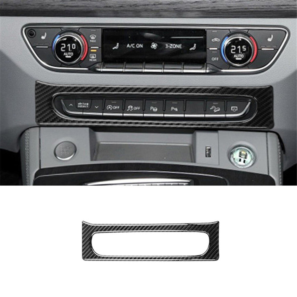 Carbon Fiber Central Console Switch Frame Cover Trim for Audi Q5 Q5L 2018-2021