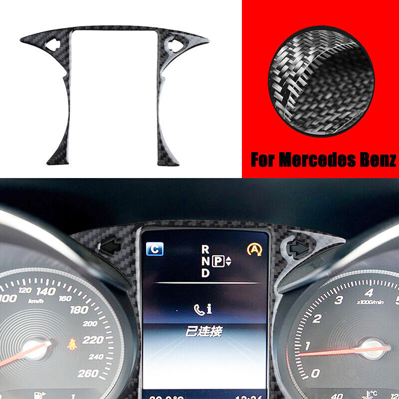 Black carbon fiber car dashboard panel decorative sticker for C-Class, GLC, C180, C260 n