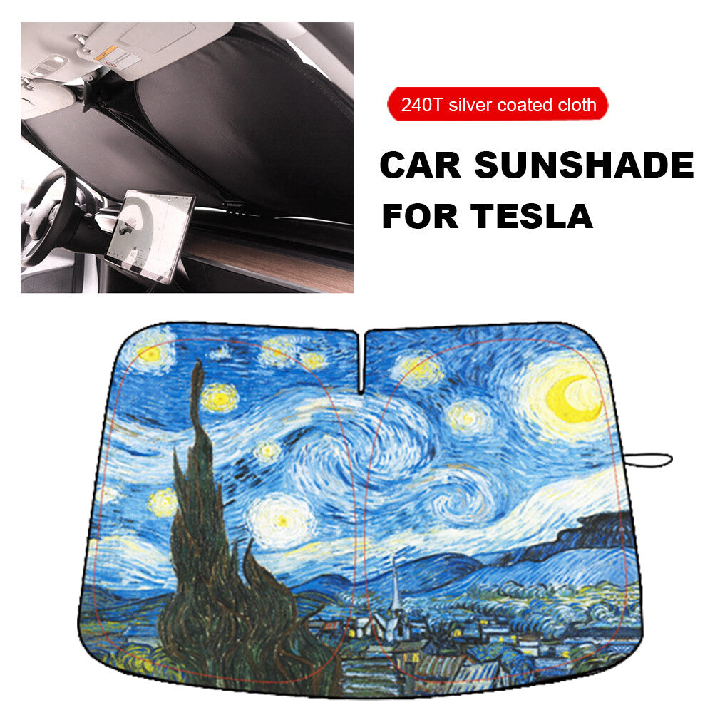 for Tesla Windshield Sunshade Model 3 for Model Y - 4 Layers Car Window Sun Shade US
