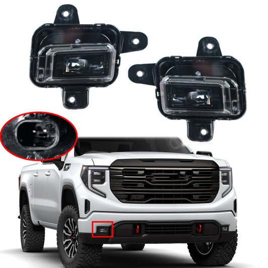Pair Side LED Front Bumper Fog Light Fog Lamp 2Pcs for Gmc for Sierra 1500 2022-2024 v