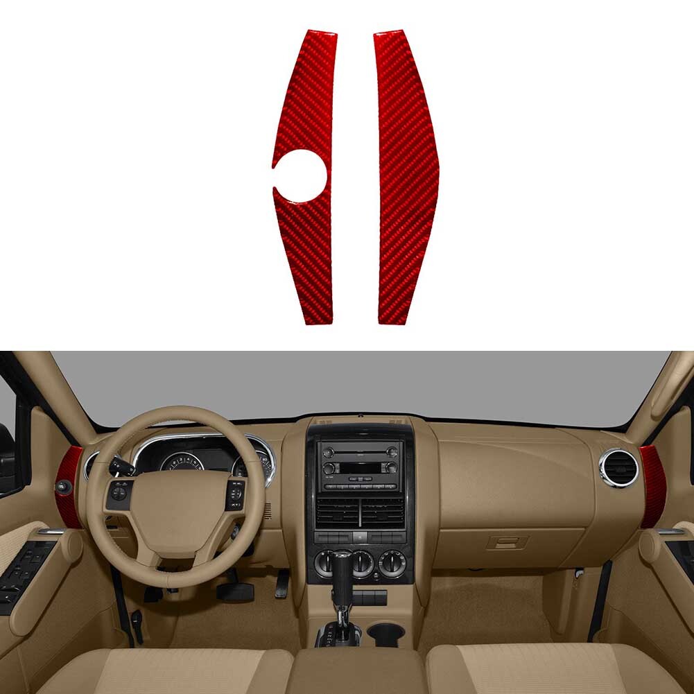 Red Carbon Fiber Front Door Pull Cover for Jeep for Wrangler JL 2018+ Gladiator 20+ v