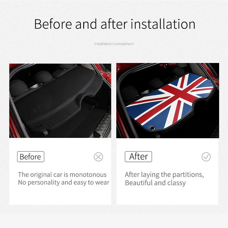 for MINI COOPER F56 Red Union Jack Rear Trunk Cargo Cover Pad Decorative Mat Q