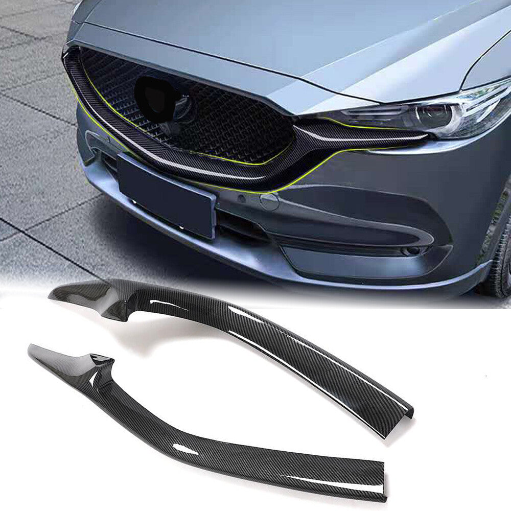 Carbon Look Front Bumper Lower Grille Molding Trim Cover for Mazda CX-5 CX5 CX8
