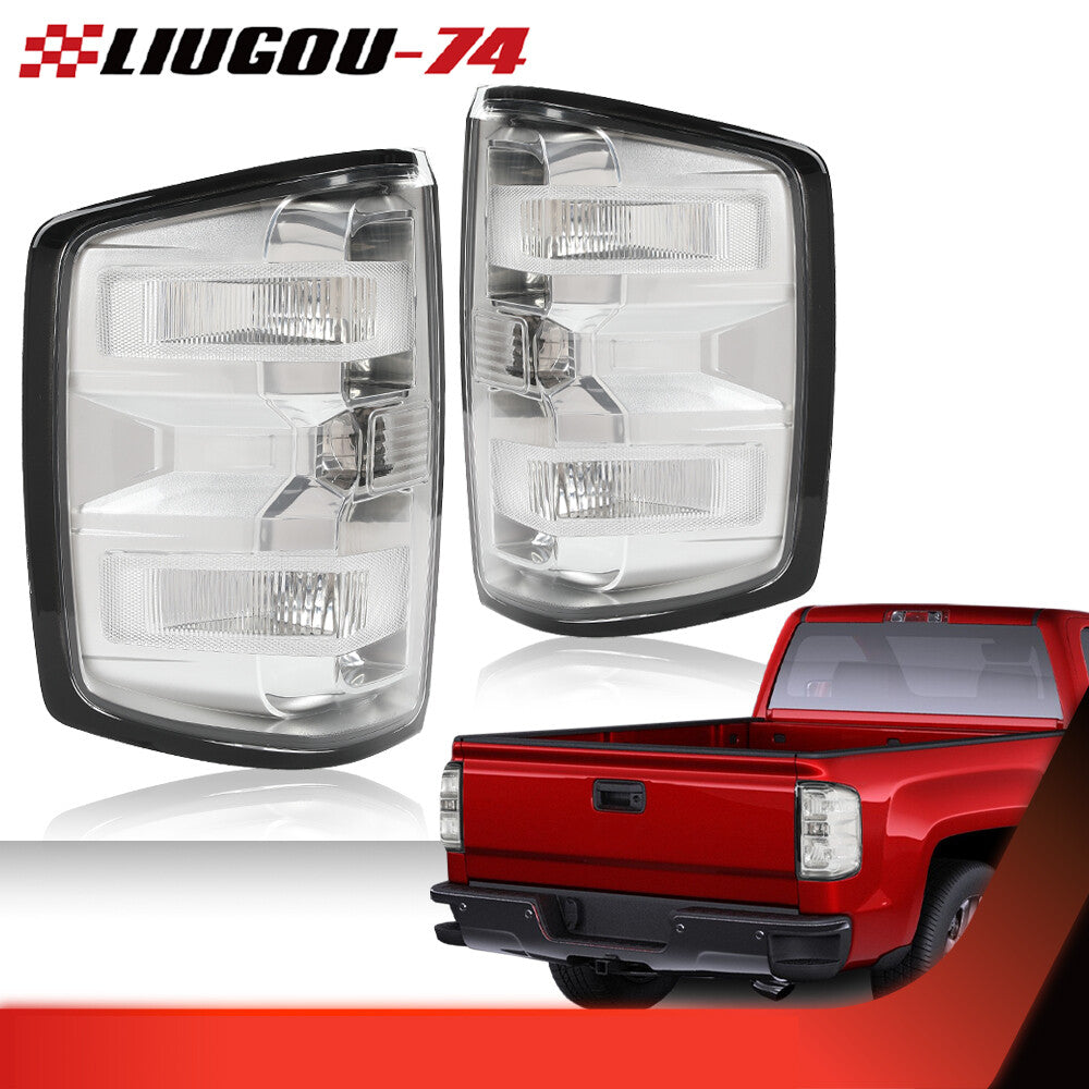 Fits 14 - 19 for Silverado 1500 2500 3500 HD Tail Brake Light 1 Pair - v