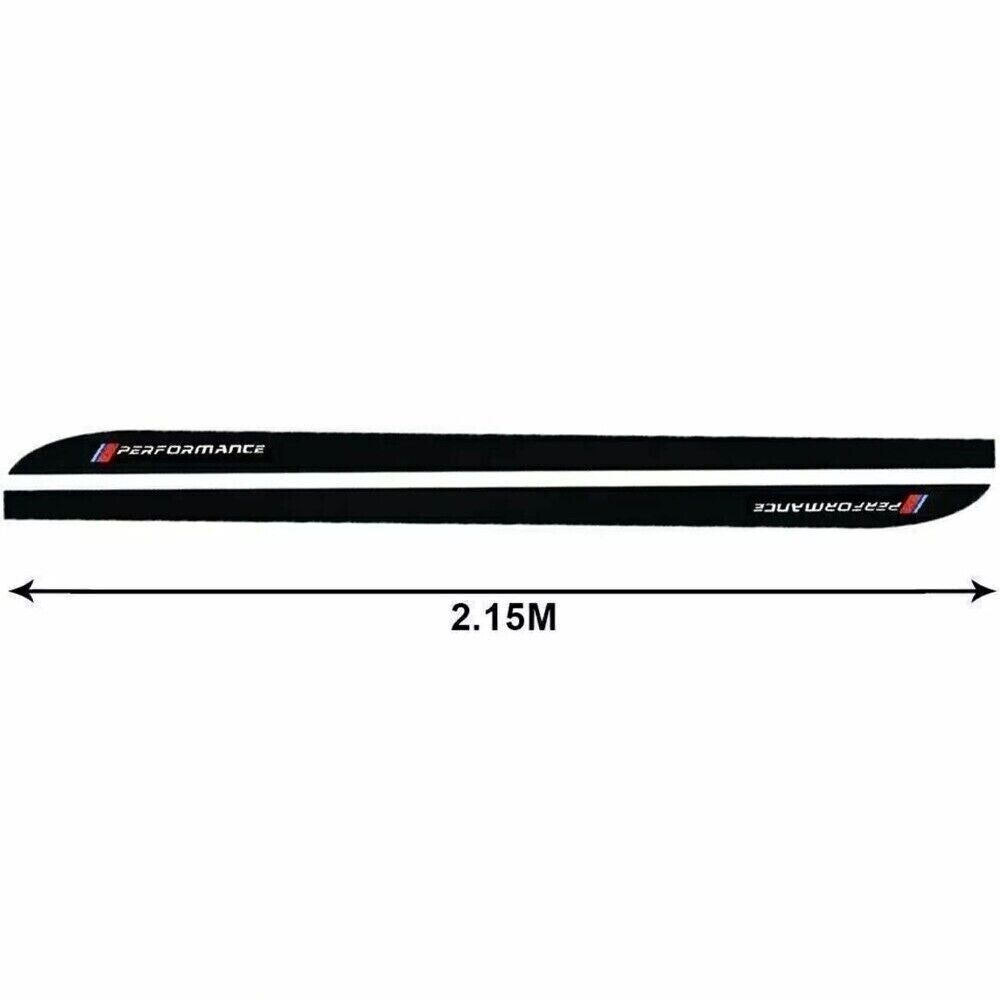 Performance 2.15M Glossy Black Side Skirt Sill Decal Stripe Stickers For New n