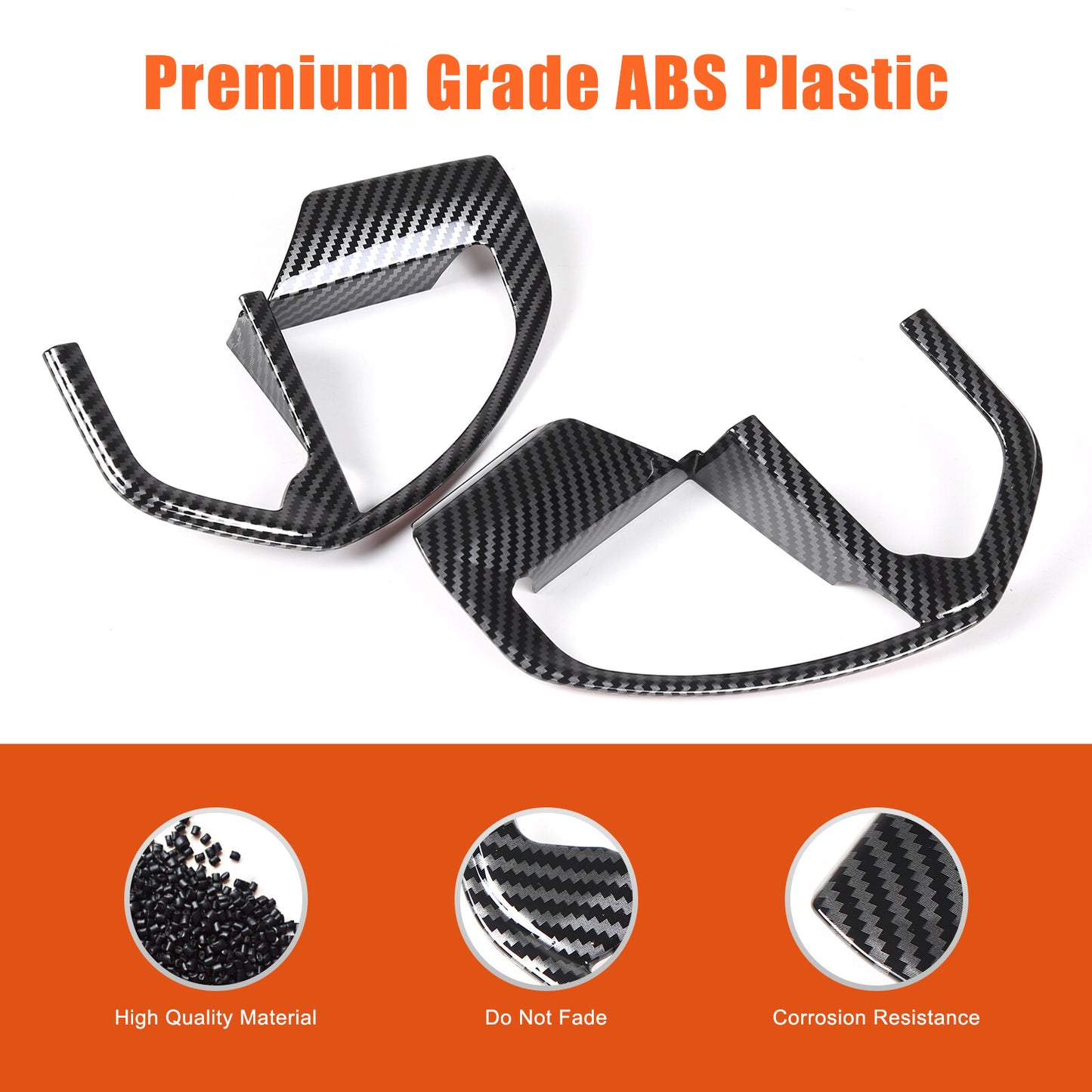Carbon ABS steering wheel button cover interior trim for Tacoma 2024 (2 pieces) n