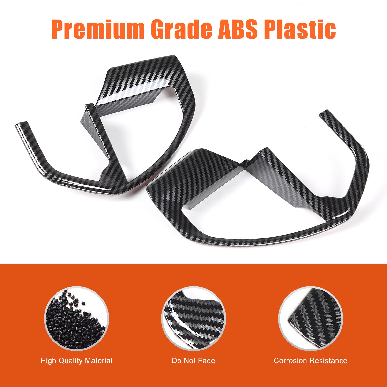 Carbon ABS steering wheel button cover interior trim for Tacoma 2024 (2 pieces) n