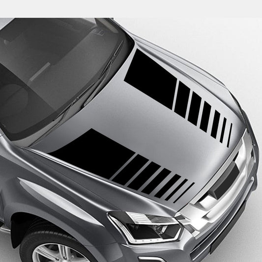 Hood Racing Stripes Stickers Auto Graphic Decal Vinyl Car Truck Accessory Black